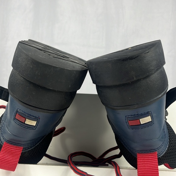 Vintage Y2K Tommy Hilfiger Navy Blue Chunky Leather Boots Lug Sole. - Picture 12 of 16